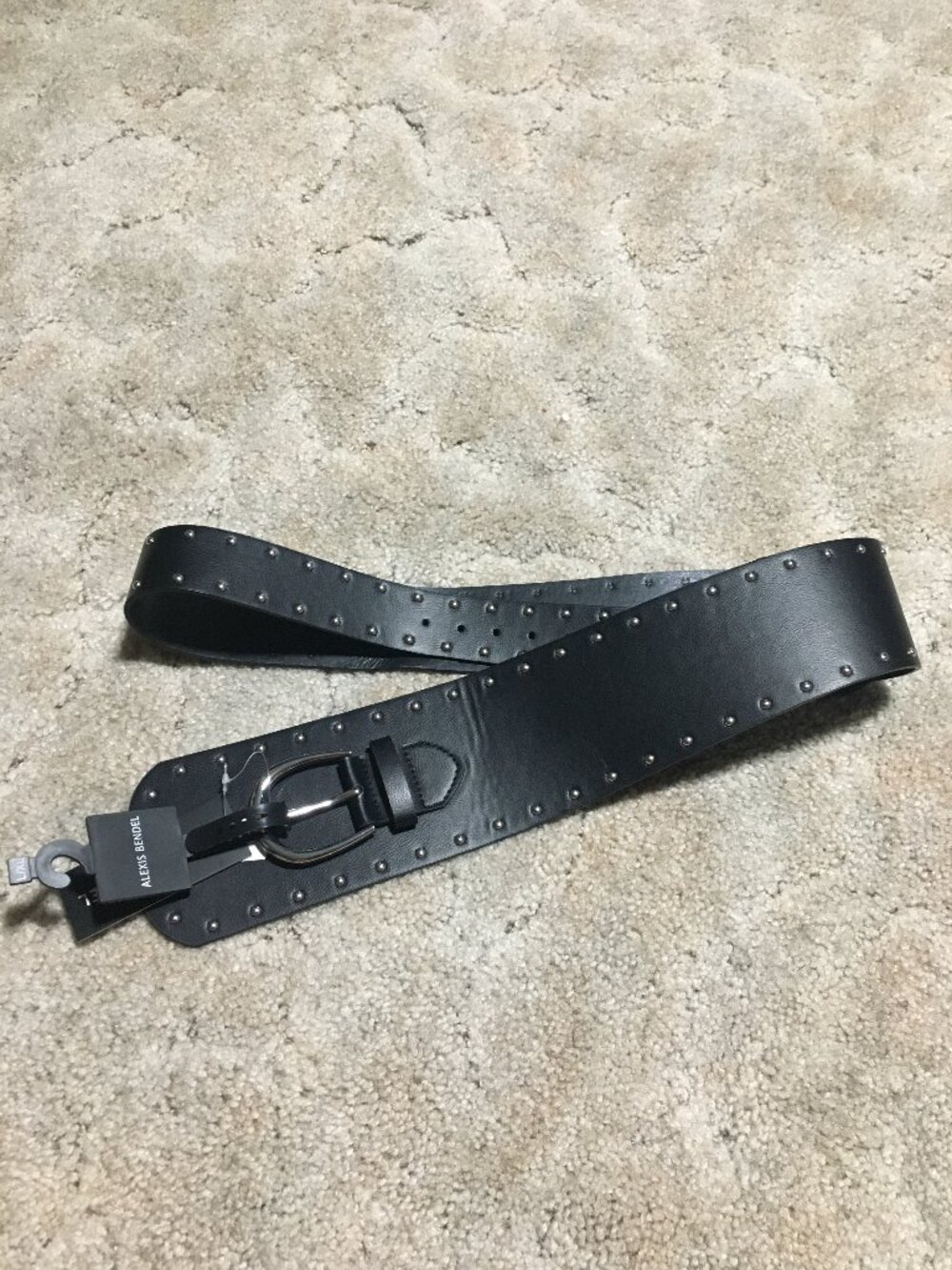 Alexis Bendel Belt Black with Silver Studs Size L/XL NWT